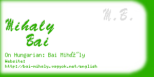 mihaly bai business card